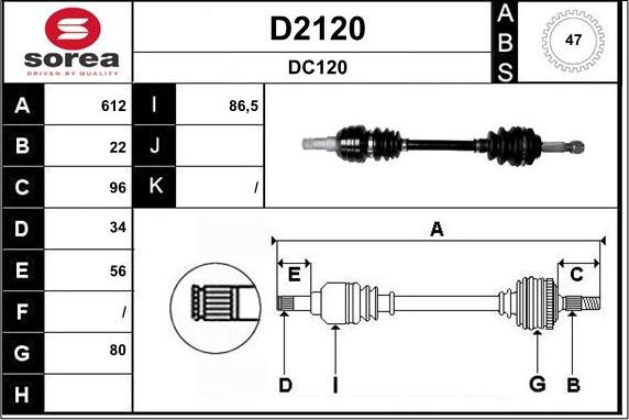 SNRA D2120 - Piedziņas vārpsta ps1.lv