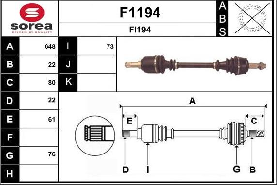 SNRA F1194 - Piedziņas vārpsta ps1.lv