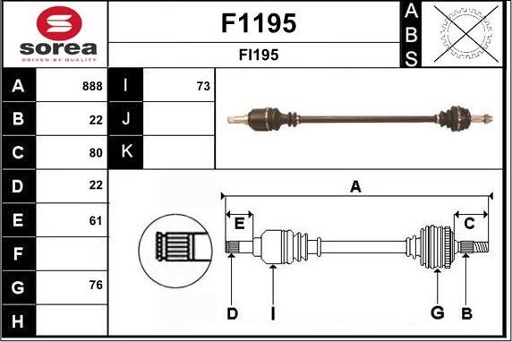 SNRA F1195 - Piedziņas vārpsta ps1.lv