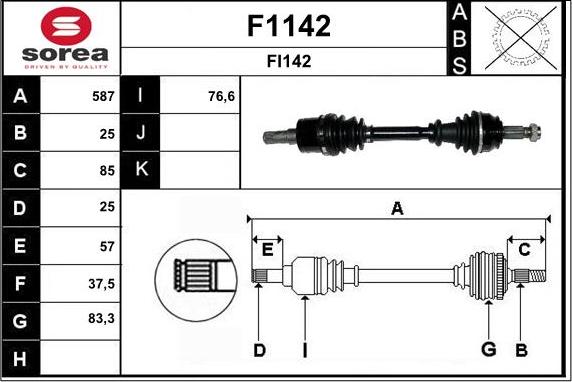 SNRA F1142 - Piedziņas vārpsta ps1.lv