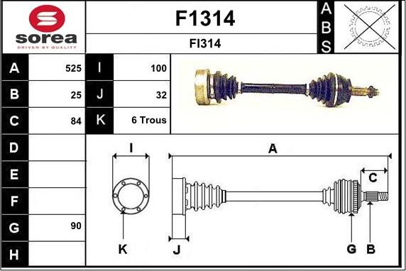 SNRA F1314 - Piedziņas vārpsta ps1.lv