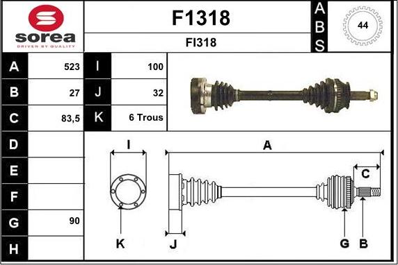 SNRA F1318 - Piedziņas vārpsta ps1.lv