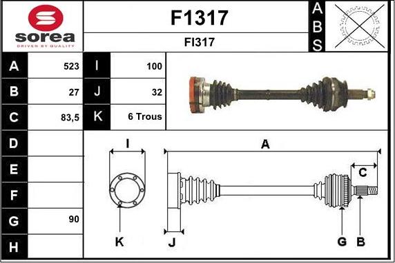 SNRA F1317 - Piedziņas vārpsta ps1.lv