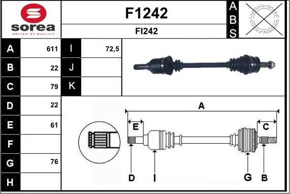 SNRA F1242 - Piedziņas vārpsta ps1.lv