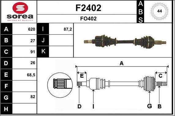 SNRA F2402 - Piedziņas vārpsta ps1.lv