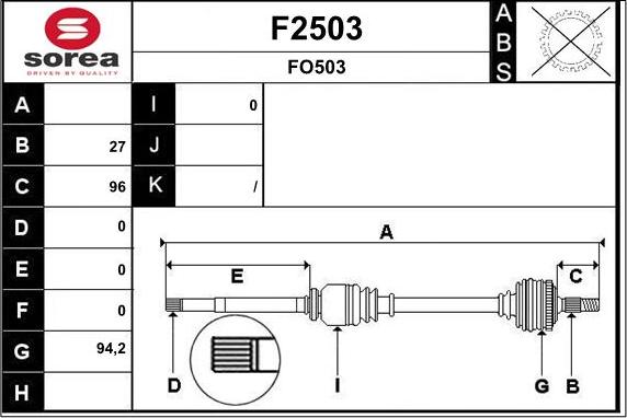 SNRA F2503 - Piedziņas vārpsta ps1.lv