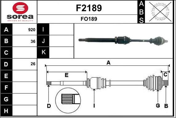 SNRA F2189 - Piedziņas vārpsta ps1.lv