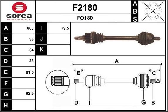 SNRA F2180 - Piedziņas vārpsta ps1.lv