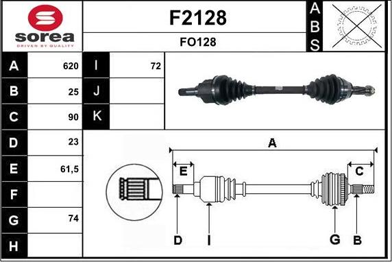 SNRA F2128 - Piedziņas vārpsta ps1.lv