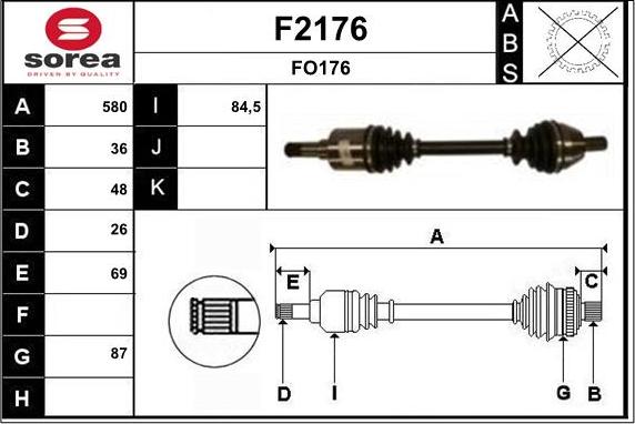 SNRA F2176 - Piedziņas vārpsta ps1.lv