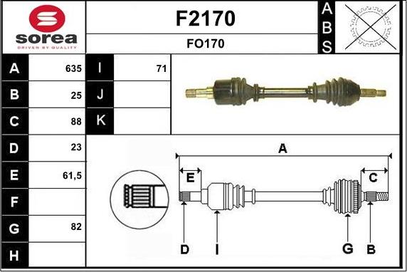 SNRA F2170 - Piedziņas vārpsta ps1.lv