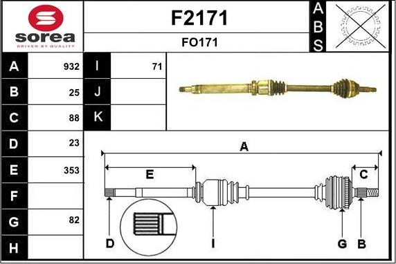 SNRA F2171 - Piedziņas vārpsta ps1.lv