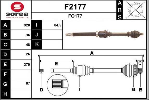 SNRA F2177 - Piedziņas vārpsta ps1.lv