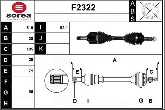 SNRA F2322 - Piedziņas vārpsta ps1.lv