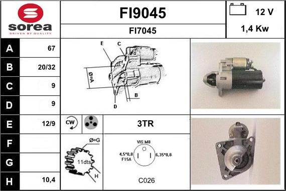 SNRA FI9045 - Starteris ps1.lv