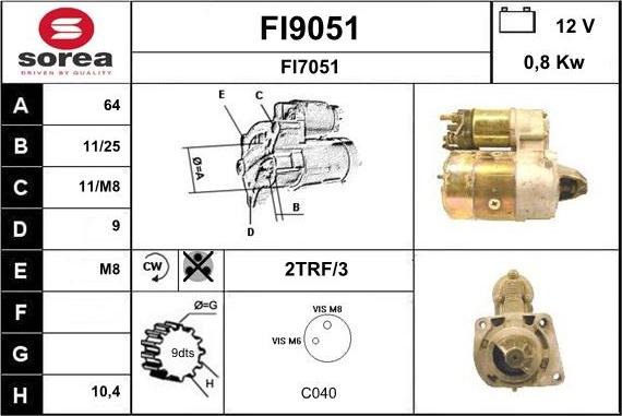 SNRA FI9051 - Starteris ps1.lv