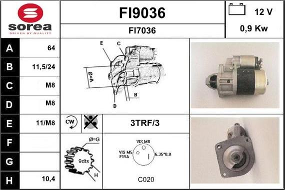 SNRA FI9036 - Starteris ps1.lv