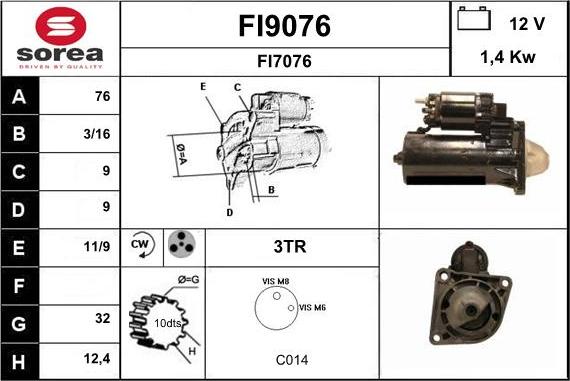 SNRA FI9076 - Starteris ps1.lv