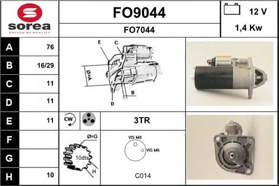 SNRA FO9044 - Starteris ps1.lv