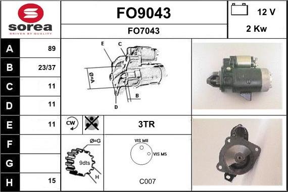 SNRA FO9043 - Starteris ps1.lv