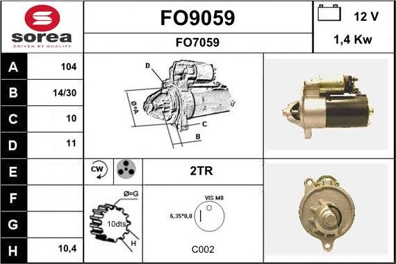 SNRA FO9059 - Starteris ps1.lv