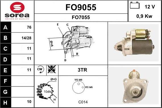 SNRA FO9055 - Starteris ps1.lv