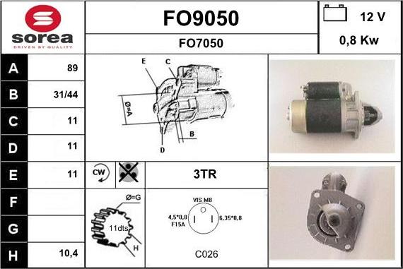 SNRA FO9050 - Starteris ps1.lv