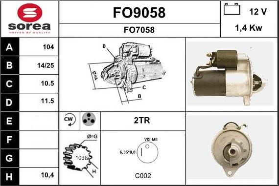 SNRA FO9058 - Starteris ps1.lv