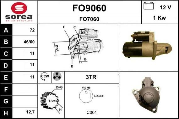 SNRA FO9060 - Starteris ps1.lv