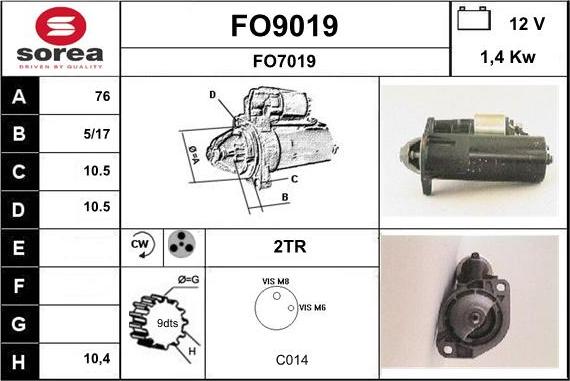 SNRA FO9019 - Starteris ps1.lv