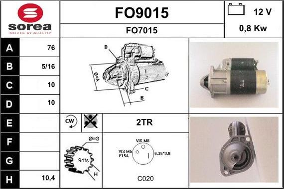 SNRA FO9015 - Starteris ps1.lv