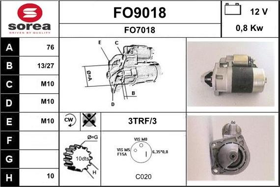 SNRA FO9018 - Starteris ps1.lv