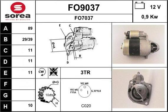 SNRA FO9037 - Starteris ps1.lv