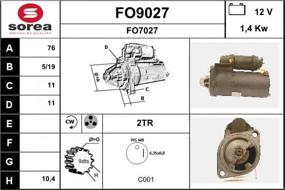 SNRA FO9027 - Starteris ps1.lv