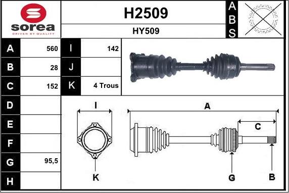 SNRA H2509 - Piedziņas vārpsta ps1.lv