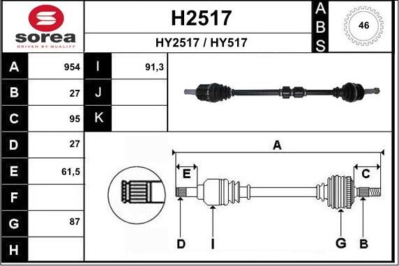 SNRA H2517 - Piedziņas vārpsta ps1.lv