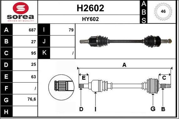 SNRA H2602 - Piedziņas vārpsta ps1.lv