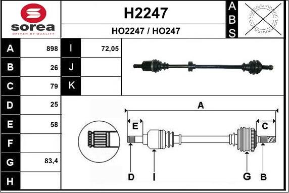 SNRA H2247 - Piedziņas vārpsta ps1.lv