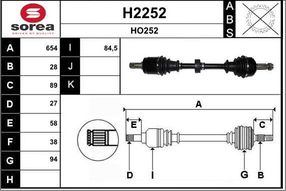 SNRA H2252 - Piedziņas vārpsta ps1.lv