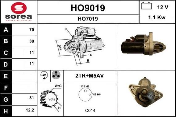 SNRA HO9019 - Starteris ps1.lv