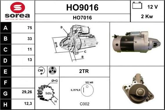 SNRA HO9016 - Starteris ps1.lv