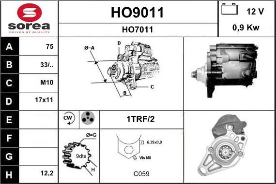 SNRA HO9011 - Starteris ps1.lv