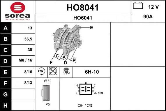 SNRA HO8041 - Ģenerators ps1.lv