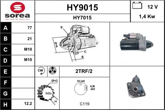 SNRA HY9015 - Starteris ps1.lv