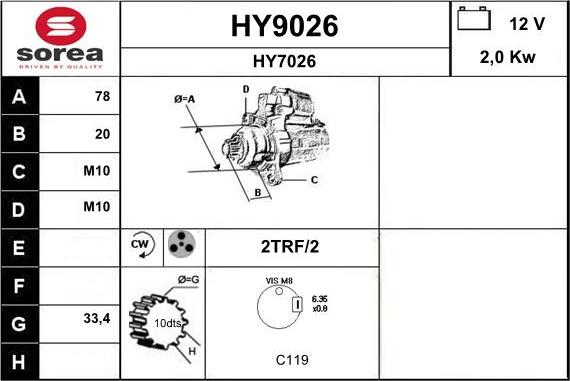 SNRA HY9026 - Starteris ps1.lv