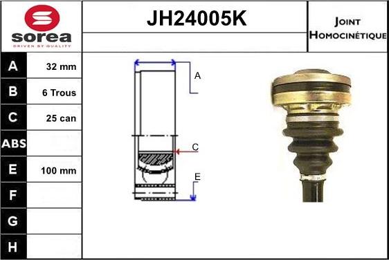 SNRA JH24005K - Šarnīru komplekts, Piedziņas vārpsta ps1.lv