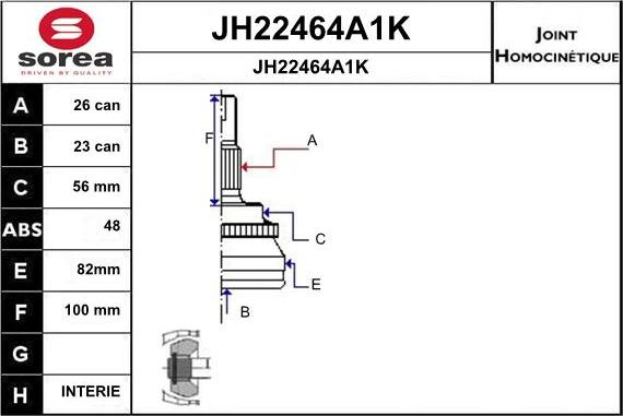 SNRA JH22464A1K - Šarnīru komplekts, Piedziņas vārpsta ps1.lv