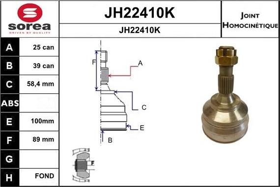 SNRA JH22410K - Šarnīru komplekts, Piedziņas vārpsta ps1.lv