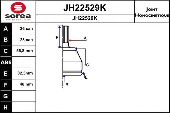 SNRA JH22529K - Šarnīru komplekts, Piedziņas vārpsta ps1.lv