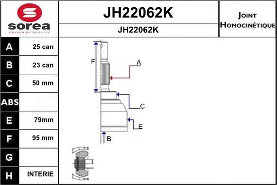 SNRA JH22062K - Šarnīru komplekts, Piedziņas vārpsta ps1.lv